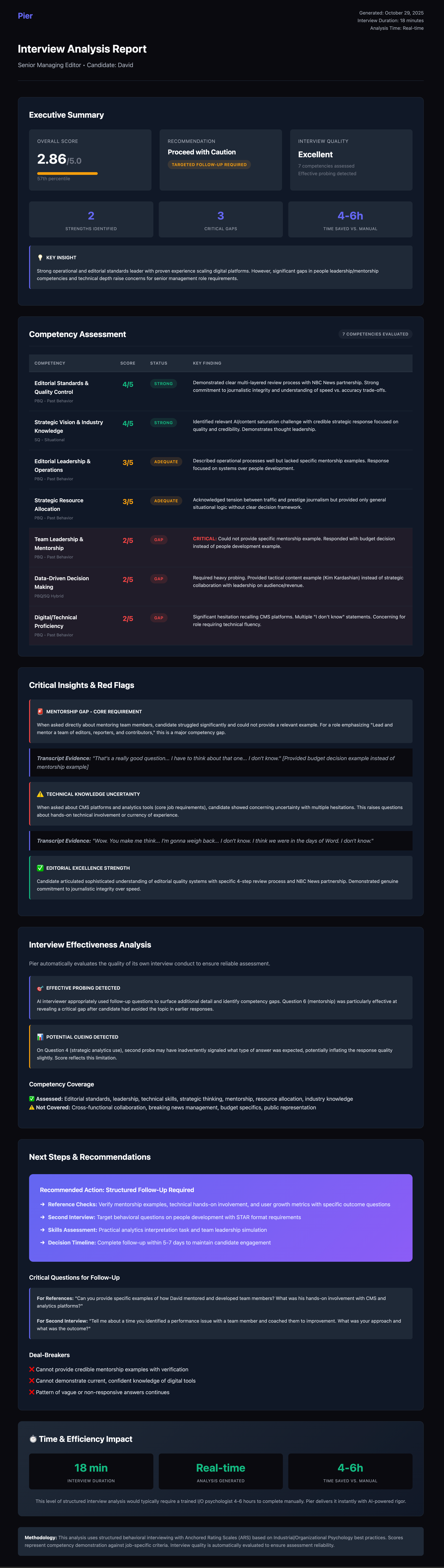 Sample Interview Analysis Report